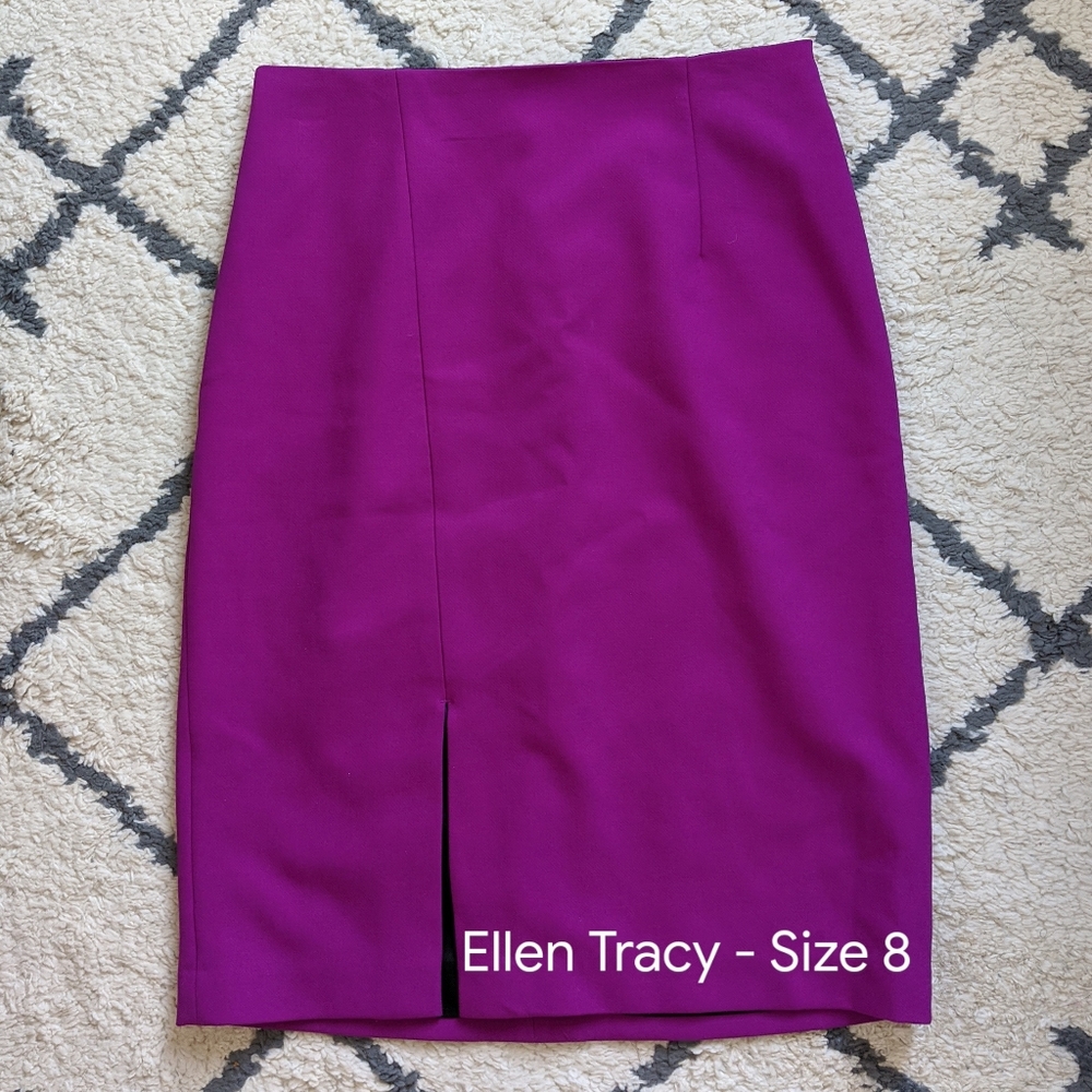 Ellen Tracy - Purple Pencil Skirt, Size 8